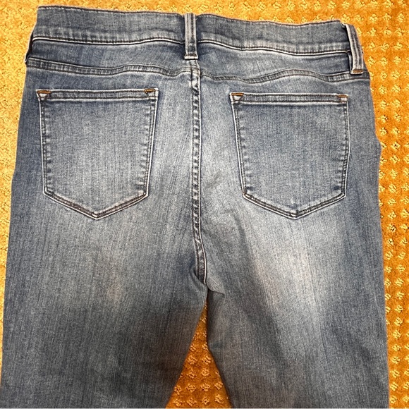 J. Crew Toothpick Skinny Jeans Women's 30 Blue Denim Low Rise Distressed Patches - Picture 11 of 11